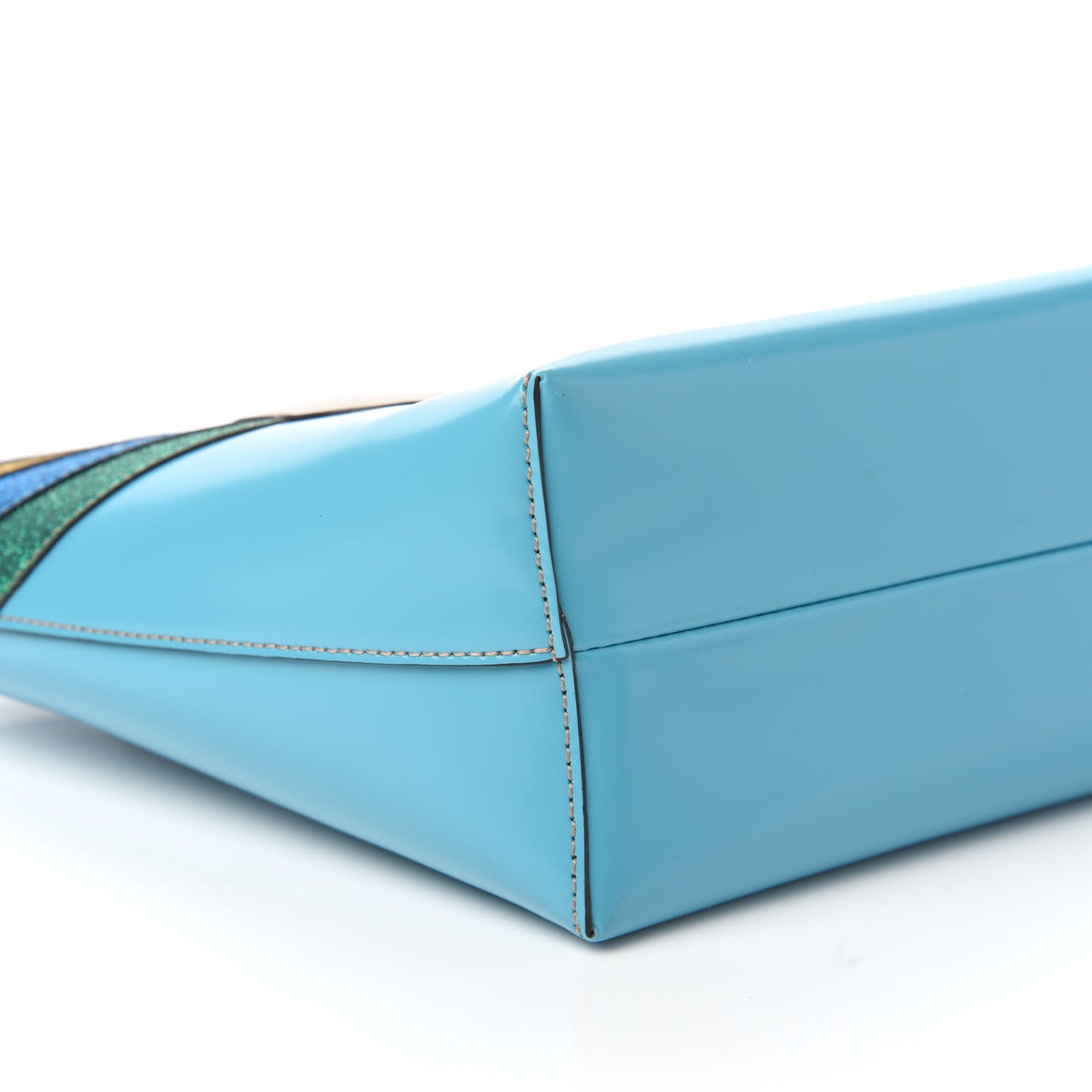 Calfskin Childrens Rainbow Tote Blue