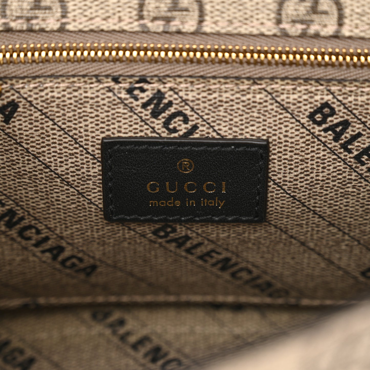 X GUCCI GG Supreme Monogram Small Hourglass Top Handle Bag Beige Ebony