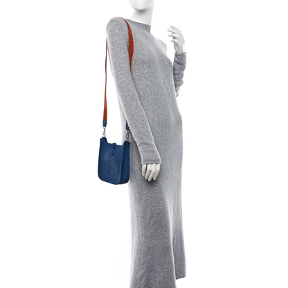 Hermes Taurillon Clemence Amazone Evelyne TPM Bleu Agate Cuivre 2 of 10