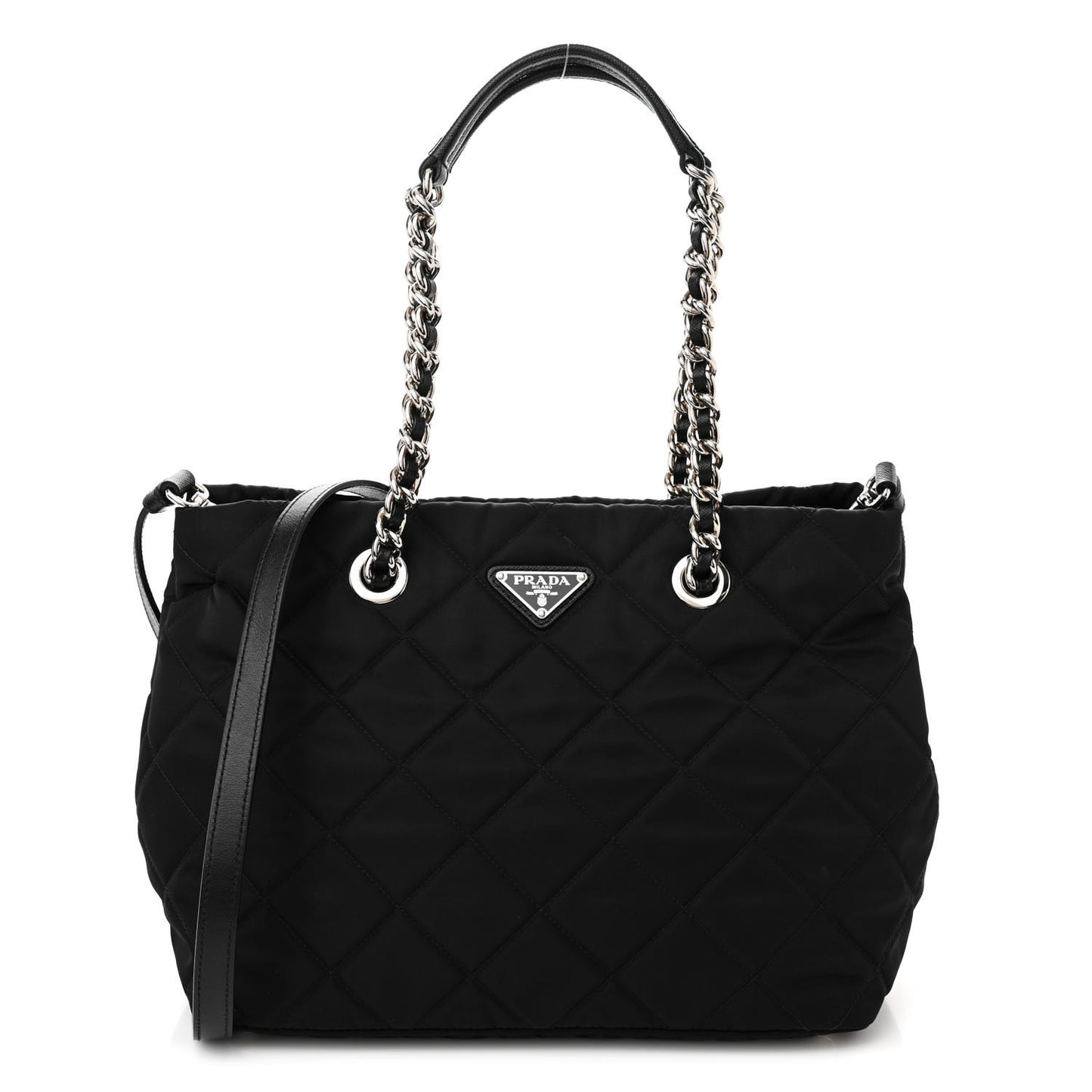 Nylon Tessuto Impuntu Quilted Tote Black