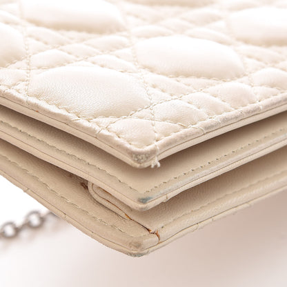 Christian Dior Lambskin Cannage Lady Dior Convertible Clutch Ivory 11 of 16