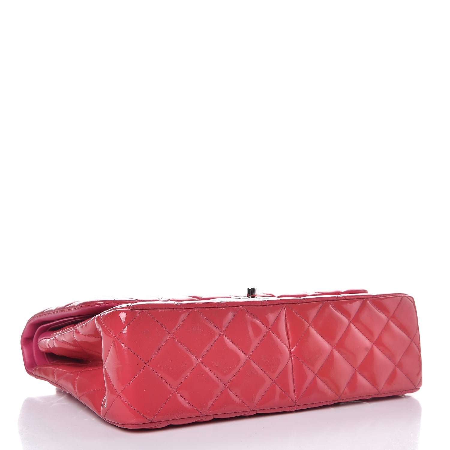 Chanel Patent Quilted Jumbo Double Flap Pink 4 of 11