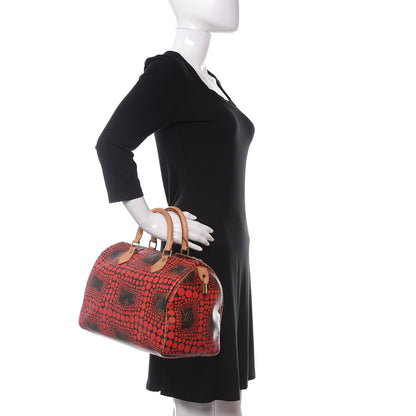 Louis Vuitton Monogram Kusama Town Speedy 30 Red 2 of 9