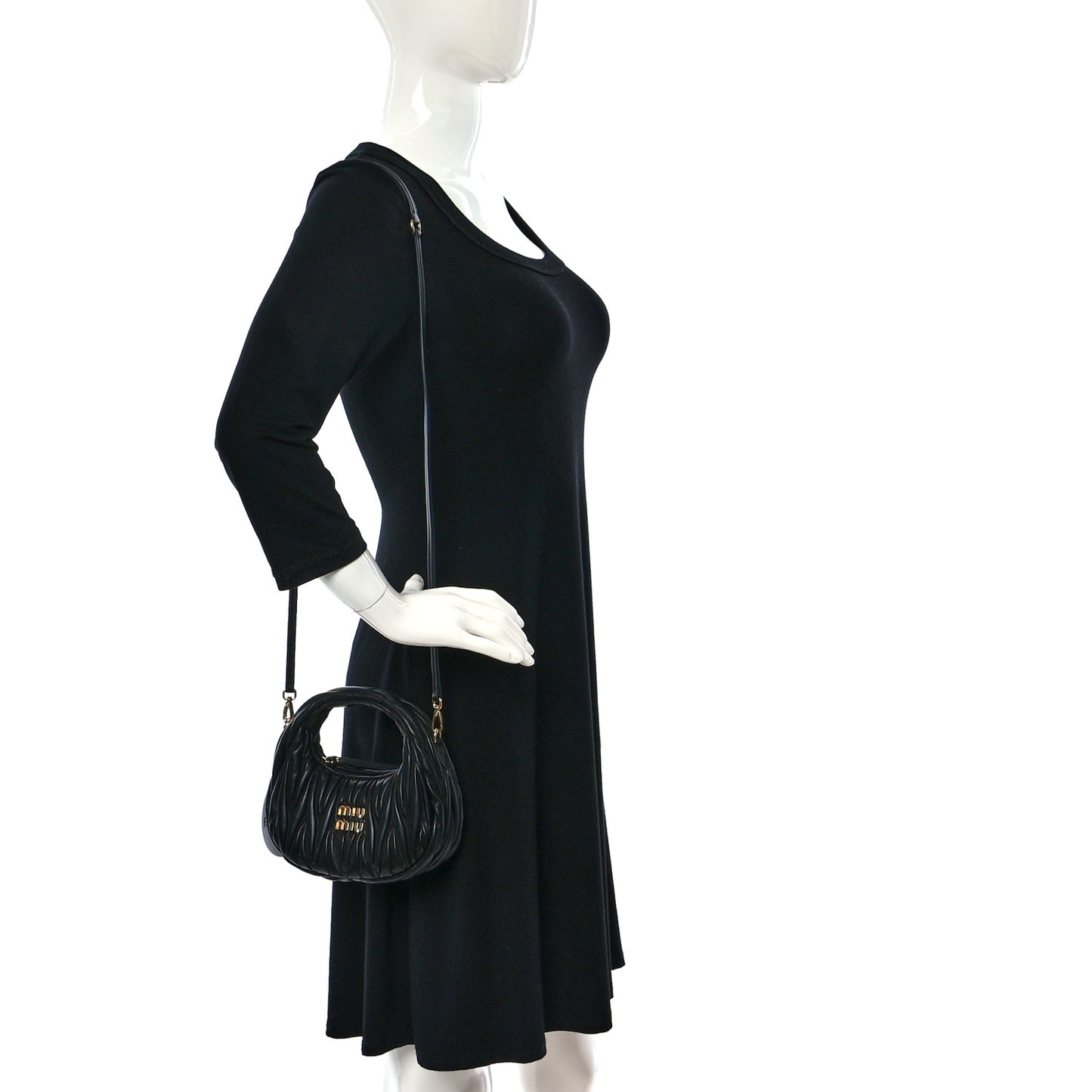 Nappa Matelasse Mini Wander Hobo Black