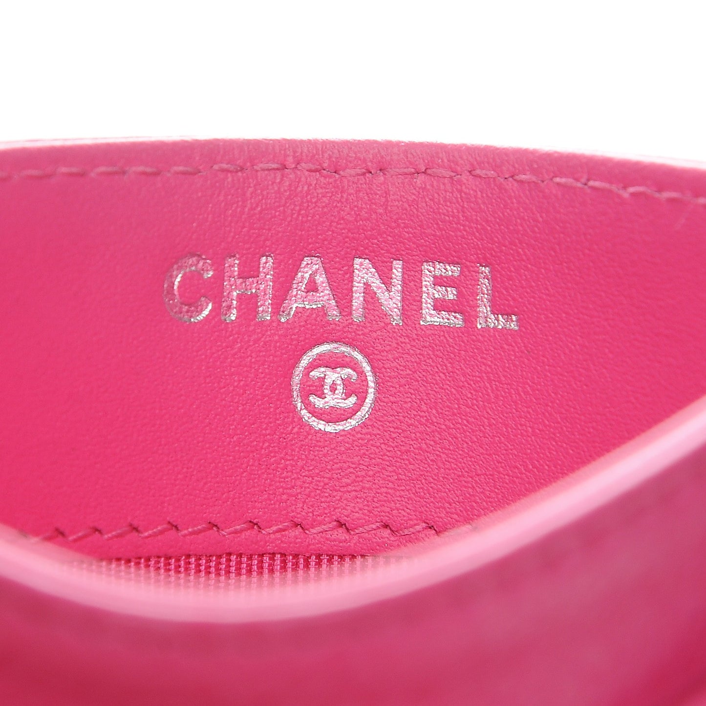 Caviar Quilted Card Holder Pink