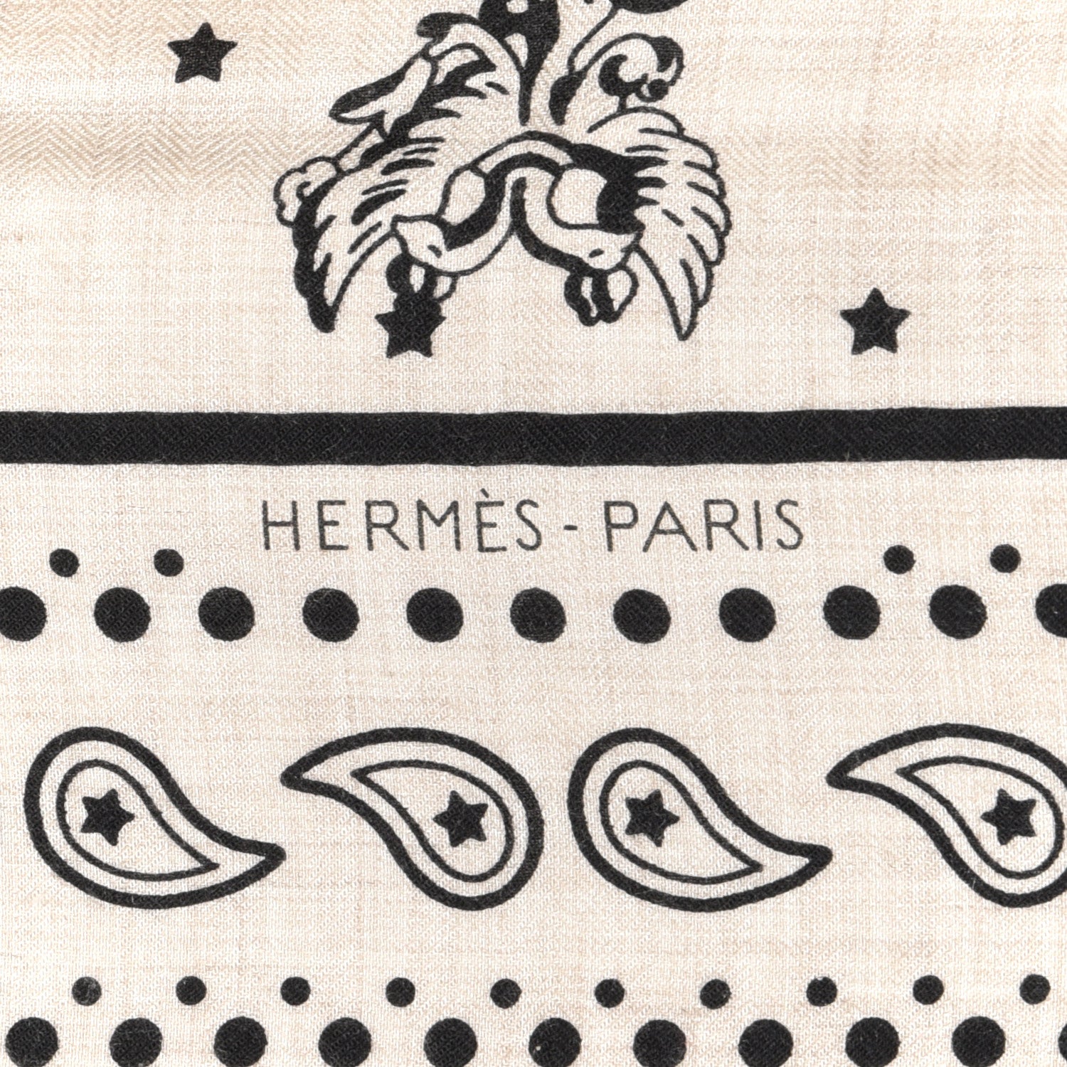 Hermes Cashmere Silk Les Cles Bandana Shawl 140 Marine Naturel
