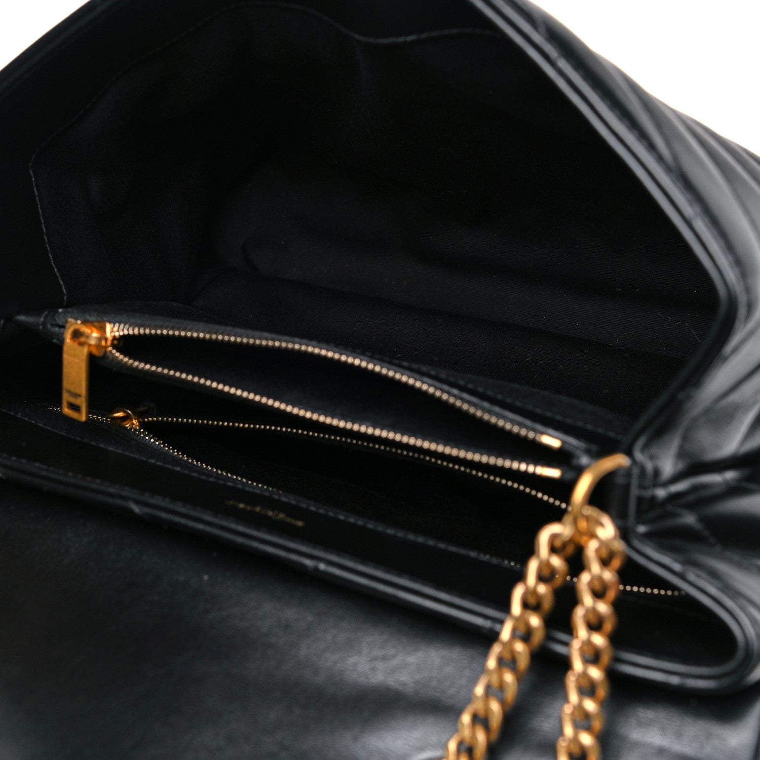 Saint Laurent Calfskin Y Quilted Monogram Medium Loulou Chain Satchel Black 10 of 15