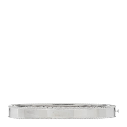 Roberto Coin 18K White Gold Diamond Black Diamond Fleur De Lis Bangle Bracelet 2 of 4