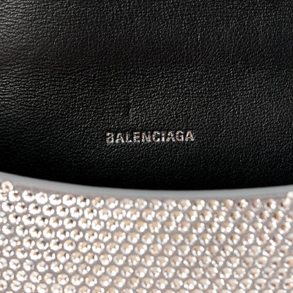 Balenciaga Strass Suede Hourglass Top Handle Bag XS Smoke Grey Crystal 6 of 12