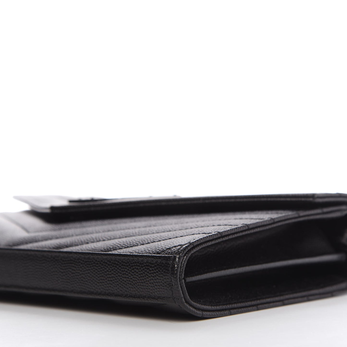 Grain De Poudre Matelasse Chevron Monogram Chain Wallet Black