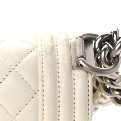 Chanel Calfskin Quilted Medium Boy Flap White 13 of 16