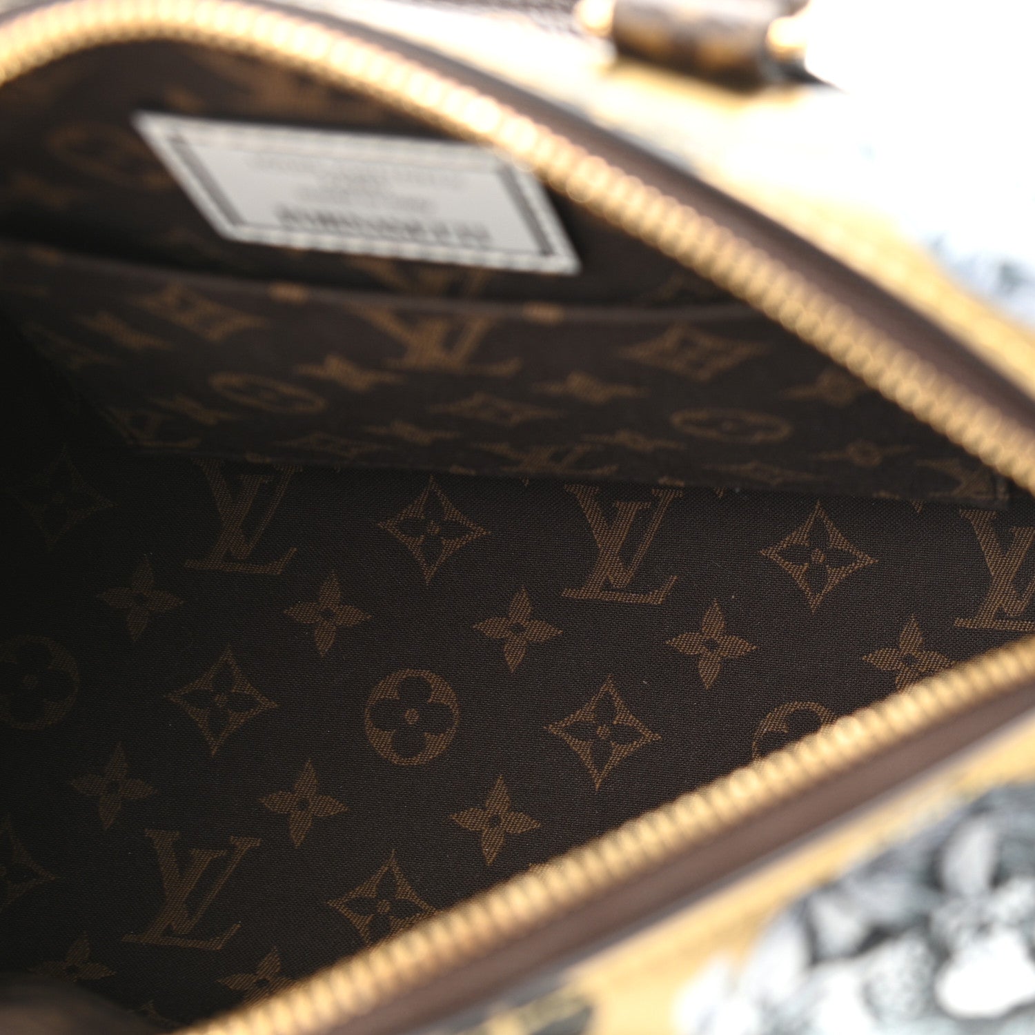 Louis Vuitton X FORNASETTI Calfskin Fornasetti Speedy Bandouliere 25 Gold 5 of 10
