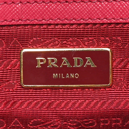 Prada Saffiano Lux Large Double Zip Tote Peonia 6 of 9