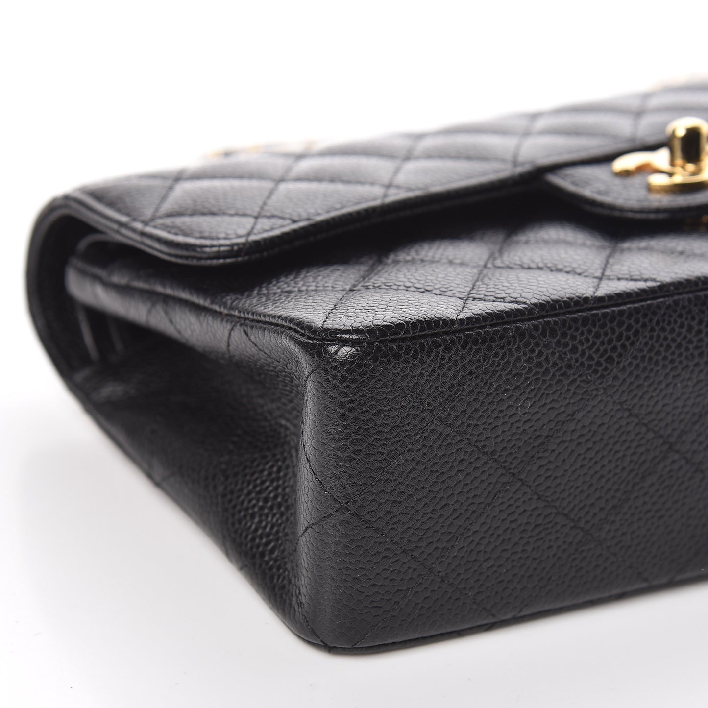Caviar Quilted Small Double Flap Black