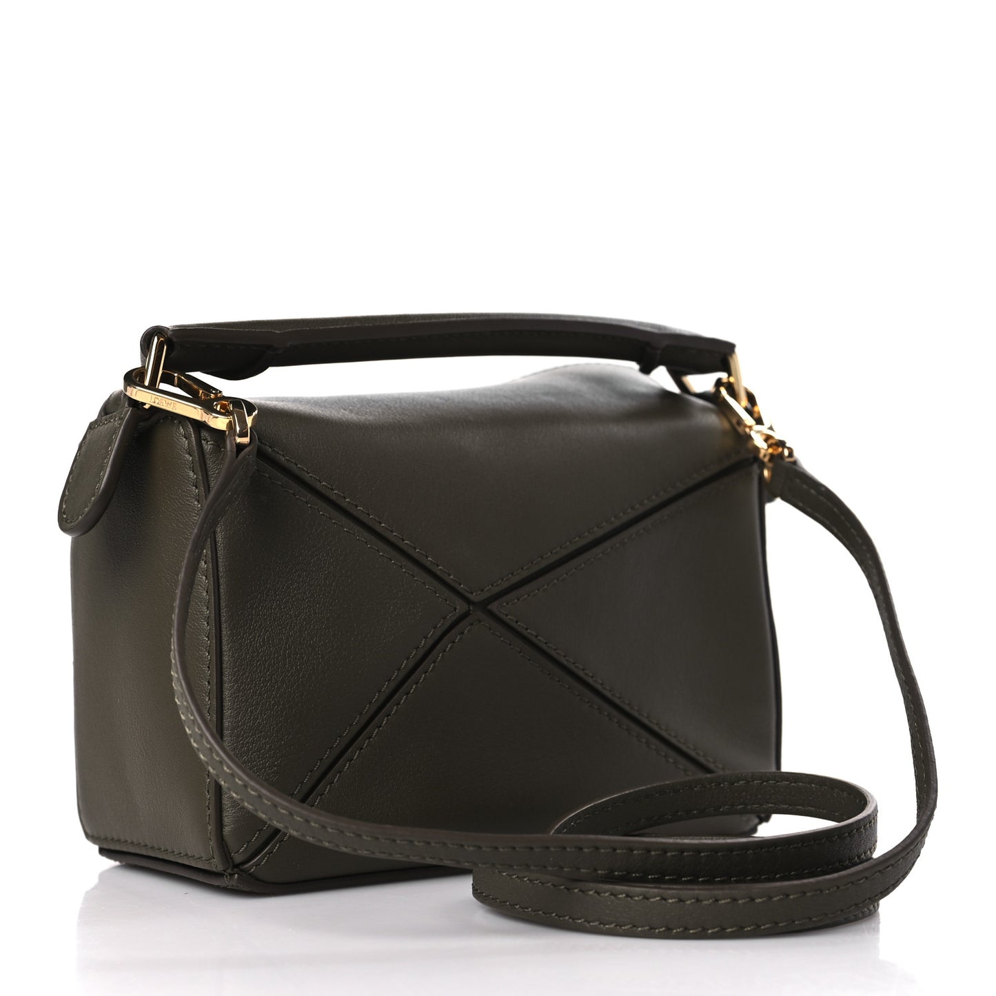 Calfskin Mini Puzzle Bag Khaki Green