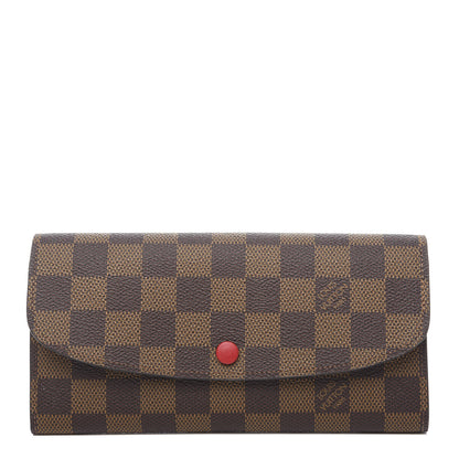 Louis Vuitton Damier Ebene Emilie Wallet Red 1 of 5