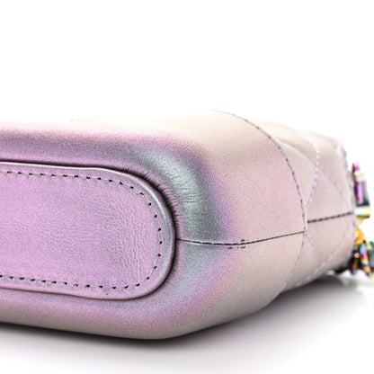 Chanel Iridescent Lambskin Calfskin Quilted Small Gabrielle Clutch With Chain Light Purple 13 of 13