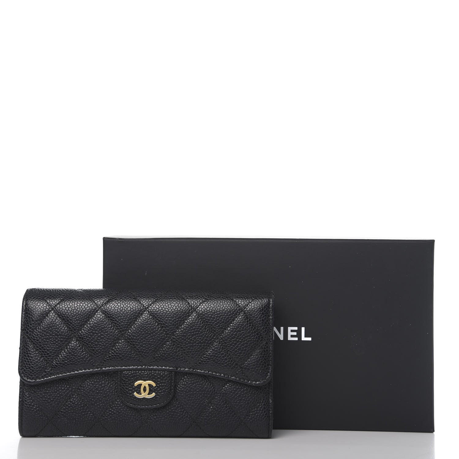 Chanel Caviar Quilted Long Flap Wallet Black 10 of 10