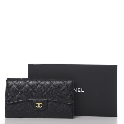 Chanel Caviar Quilted Long Flap Wallet Black 10 of 10