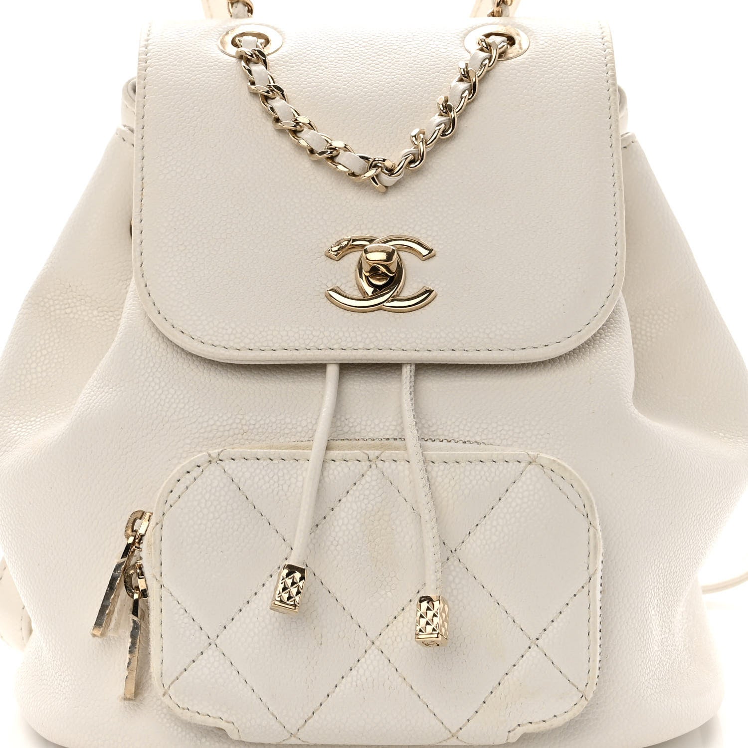 Chanel Caviar Quilted Mini Business Affinity Backpack White 8 of 10