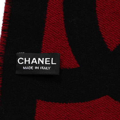 Chanel Cashmere Wool Silk CC Logo Stole Black Multicolor 3 of 3