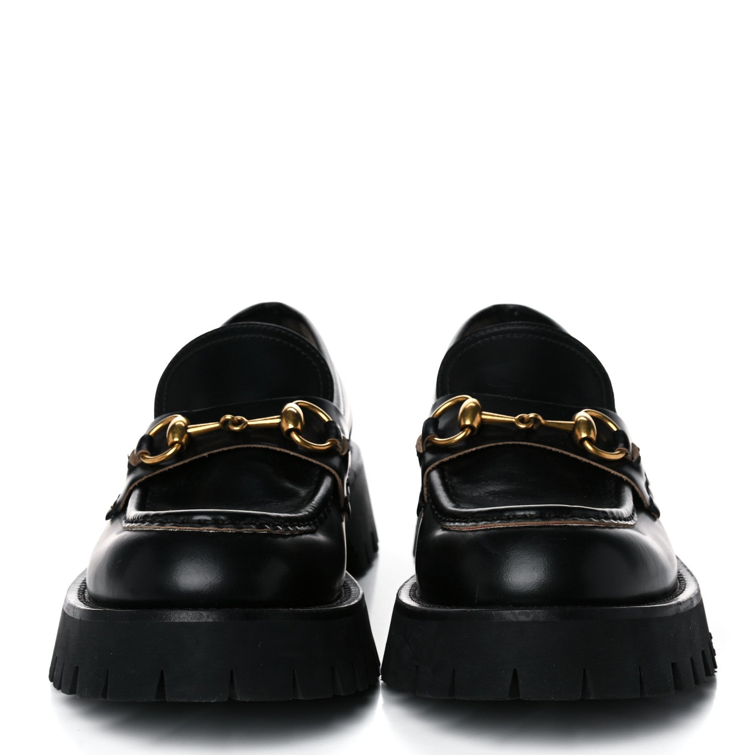 Gucci Cordovan Lux Womens Harald Horsebit 25mm Platform Loafers 38 Black 2 of 19