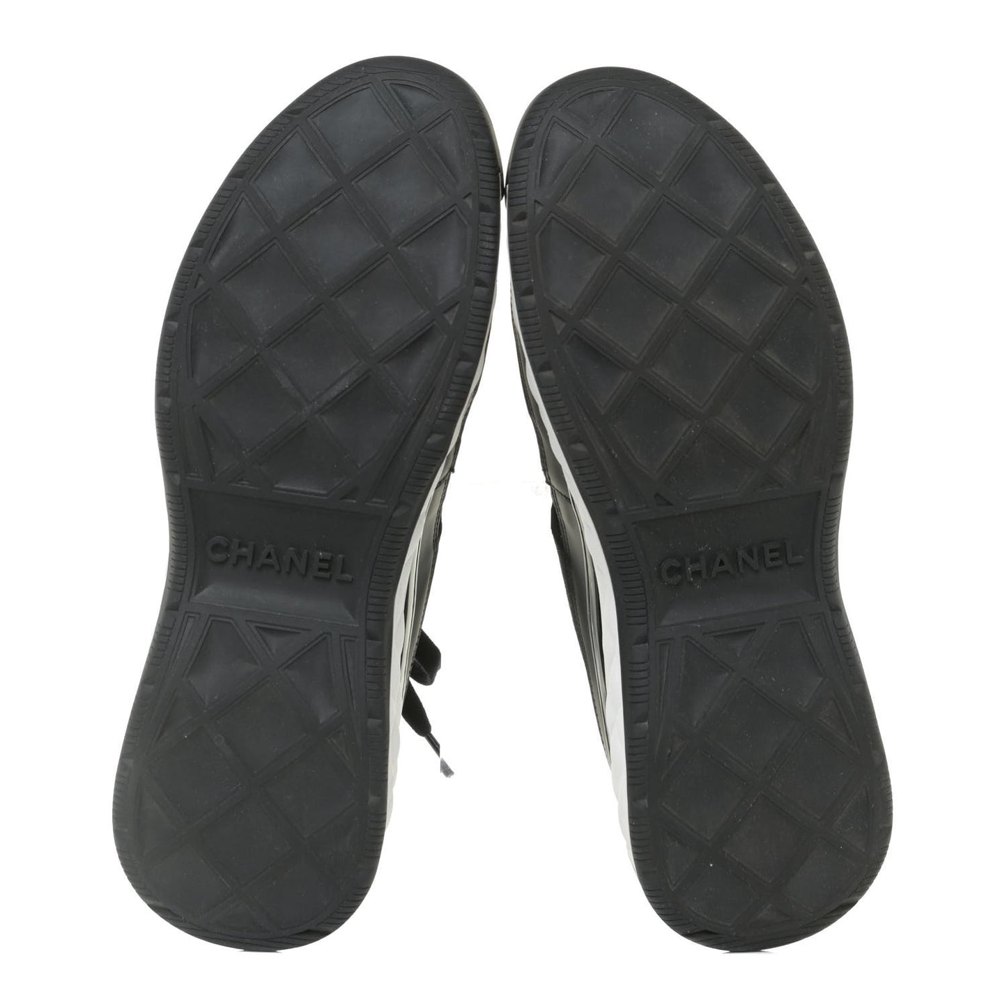 Velvet Calfskin Mixed Fibers CC Sneakers 41 Black
