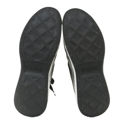 Chanel Velvet Calfskin Mixed Fibers CC Sneakers 41 Black 6 of 8