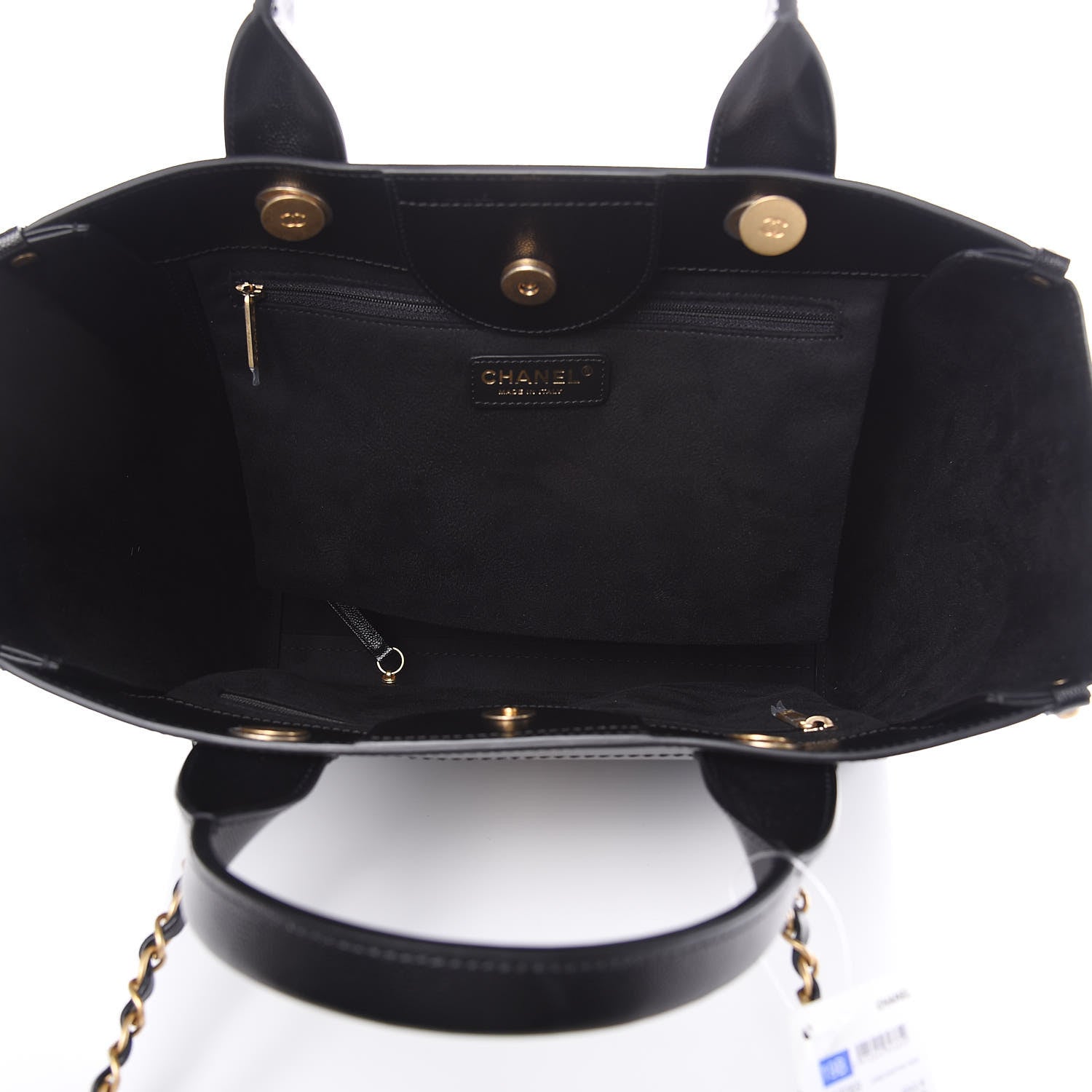 Chanel Caviar Small Studded Deauville Tote Black 5 of 11