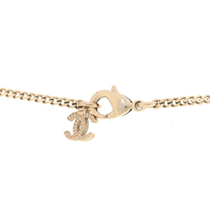 Chanel Metal Crystal Baguette CC Necklace Gold 5 of 5