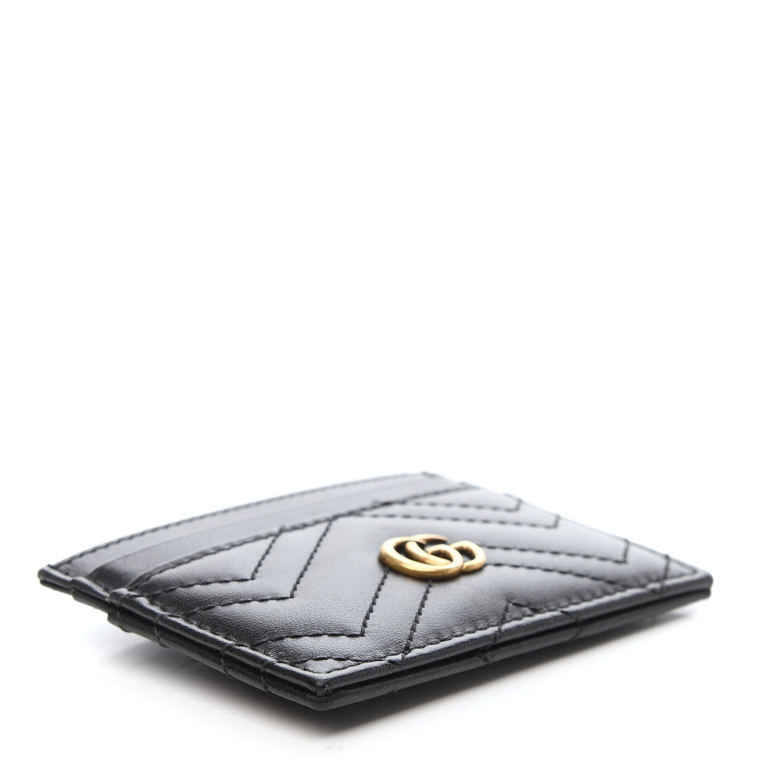 Gucci Calfskin Matelasse GG Marmont Card Holder Black 4 of 7