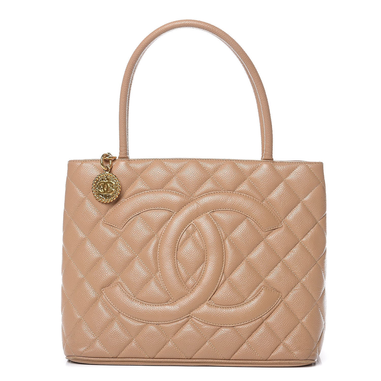 Chanel Caviar Quilted Medallion Tote Beige 1 of 10