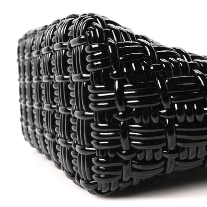 Balenciaga Varnished Faux Calfskin Braided XS Bistro Basket Black 9 of 9