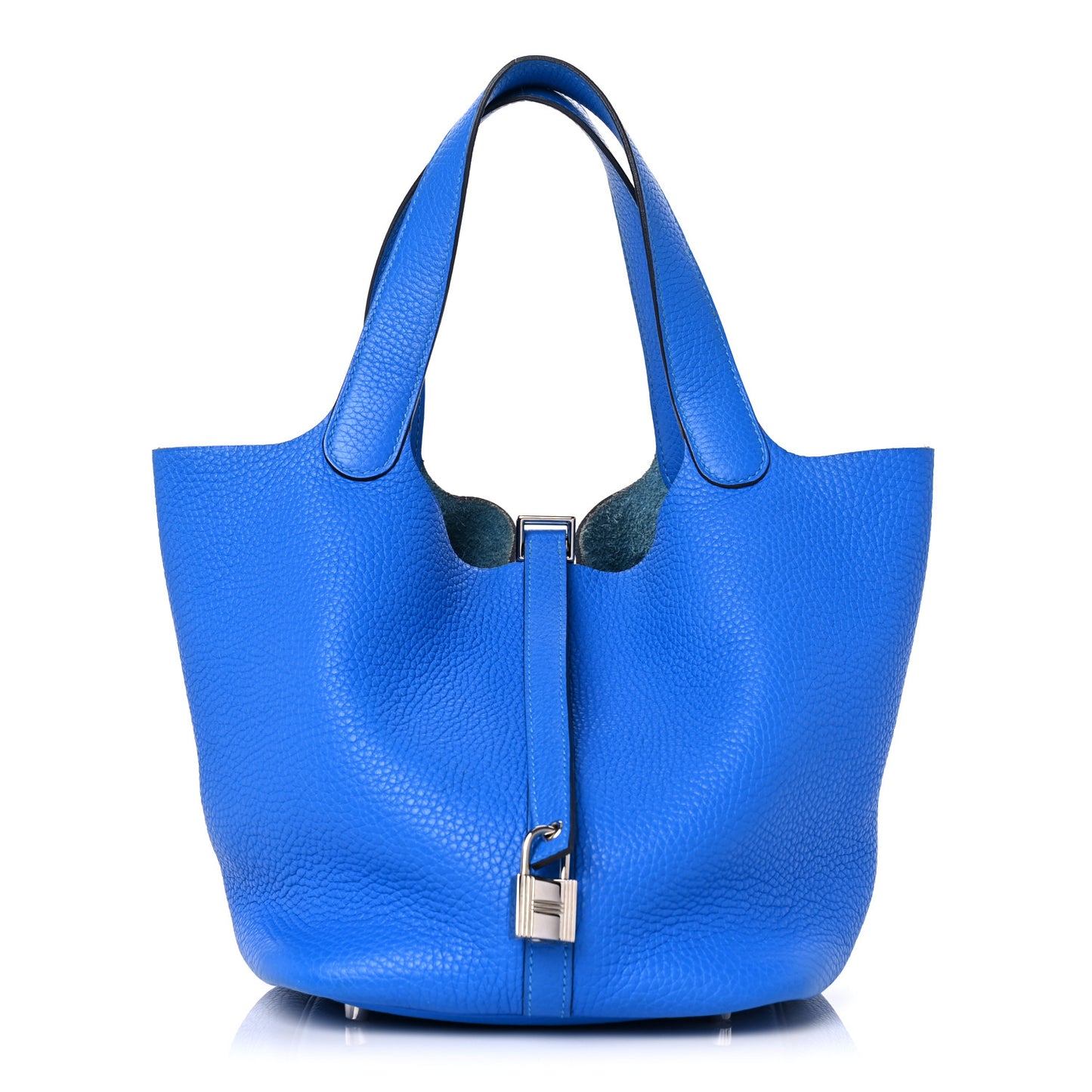 Taurillon Clemence Picotin Lock 22 MM Bleu Hydra