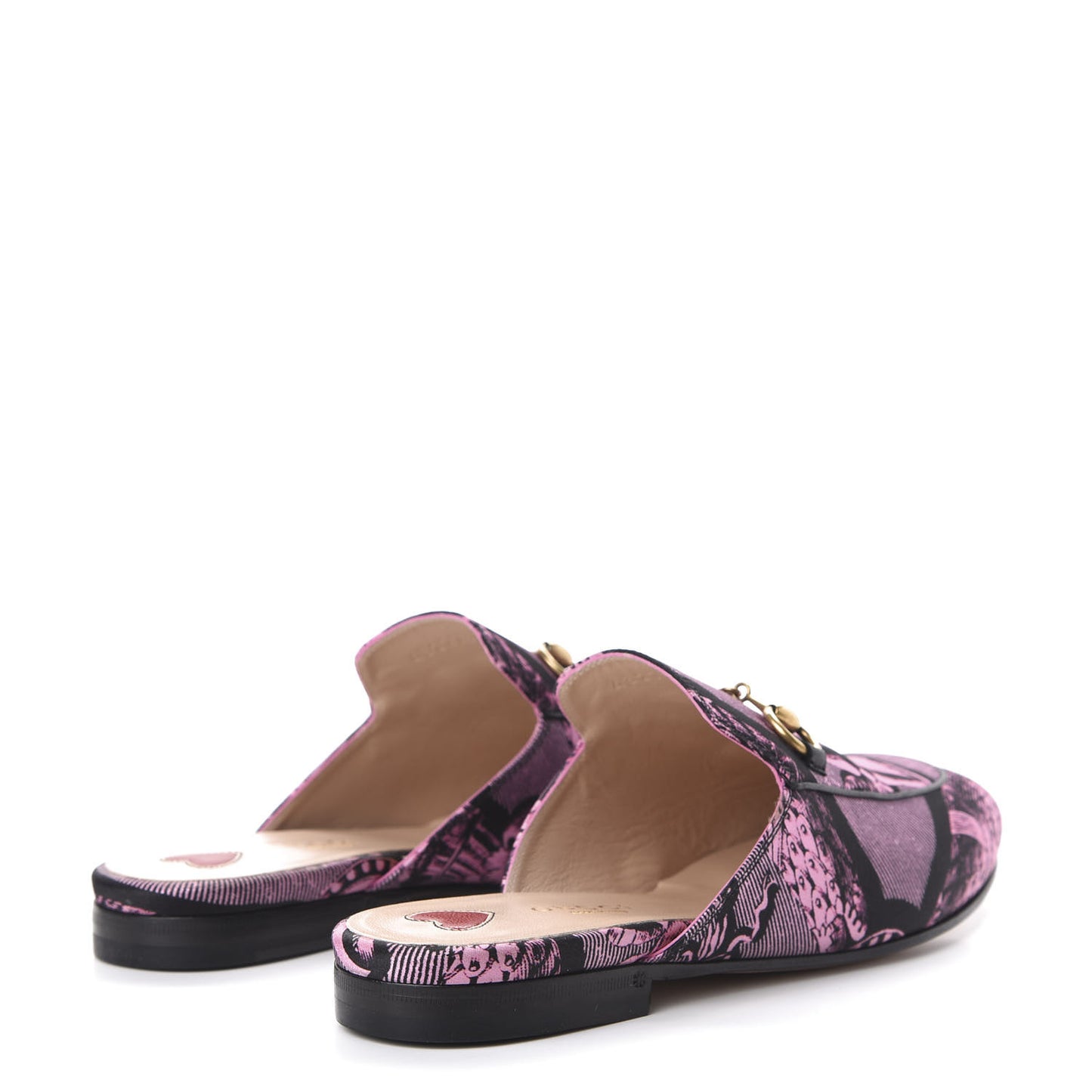 Silk Satin Saint Romain Womens Princetown Slippers 35.5 Pink Black