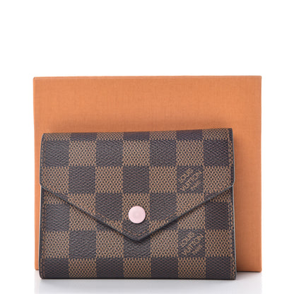Louis Vuitton Damier Ebene Victorine Wallet Rose Ballerine 8 of 8