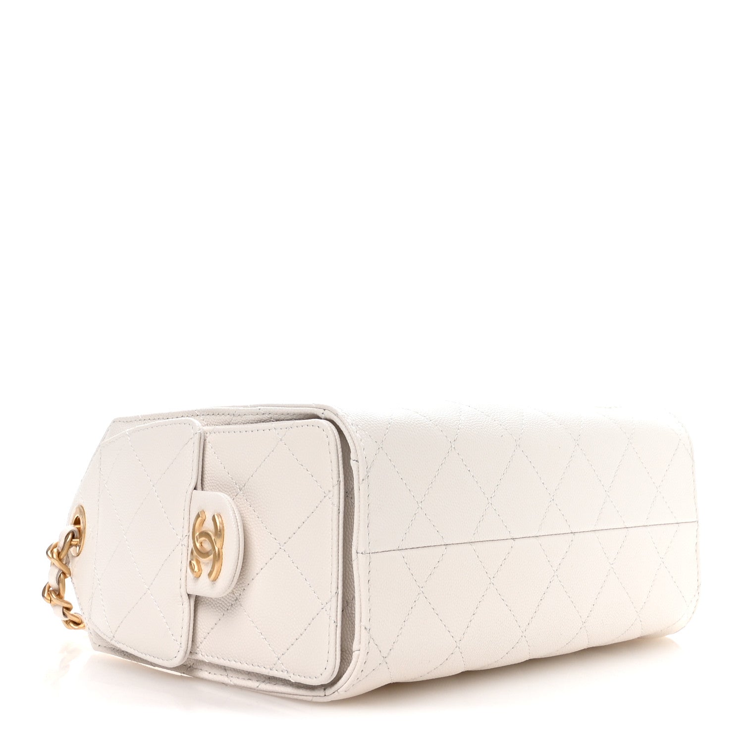 Chanel Caviar Quilted Mini Chanel 25 Handbag White 4 of 11