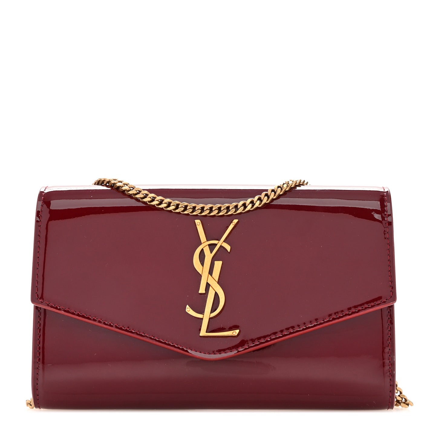 Patent Uptown Chain Wallet Red Grenat