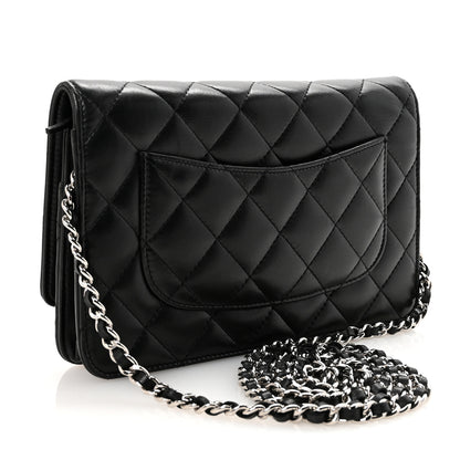Chanel Lambskin Quilted Wallet On Chain WOC Black 3 of 11