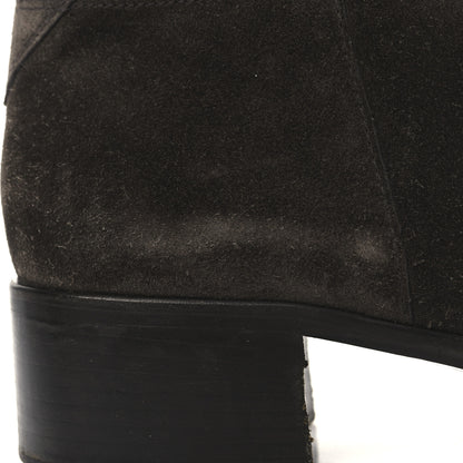 Prada Suede Metal Triangle Logo Boots 41 Brown 8 of 9
