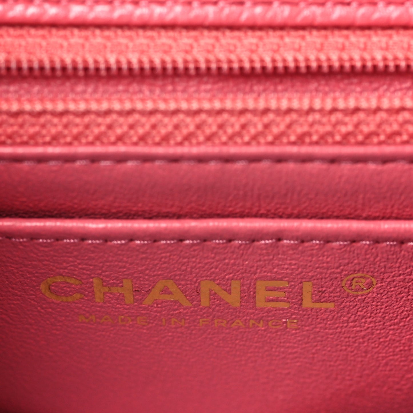 Iridescent Caviar Quilted Mini Rectangular Flap Pink