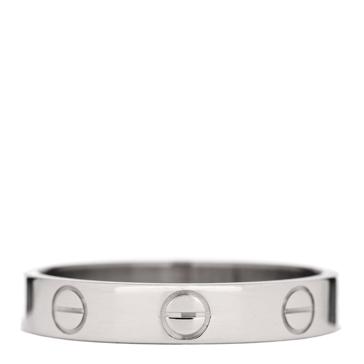 Cartier 18K White Gold 3.5mm LOVE Wedding Band Ring 53 6.5 3 of 4