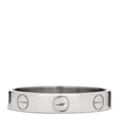 Cartier 18K White Gold 3.5mm LOVE Wedding Band Ring 53 6.5 3 of 4