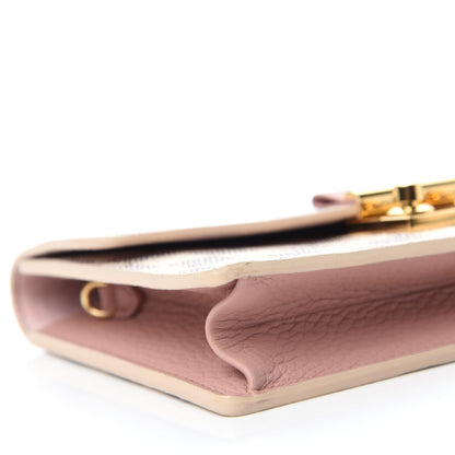 Louis Vuitton Damier Azur Croisette Chain Wallet Rose Ballerine 6 of 10