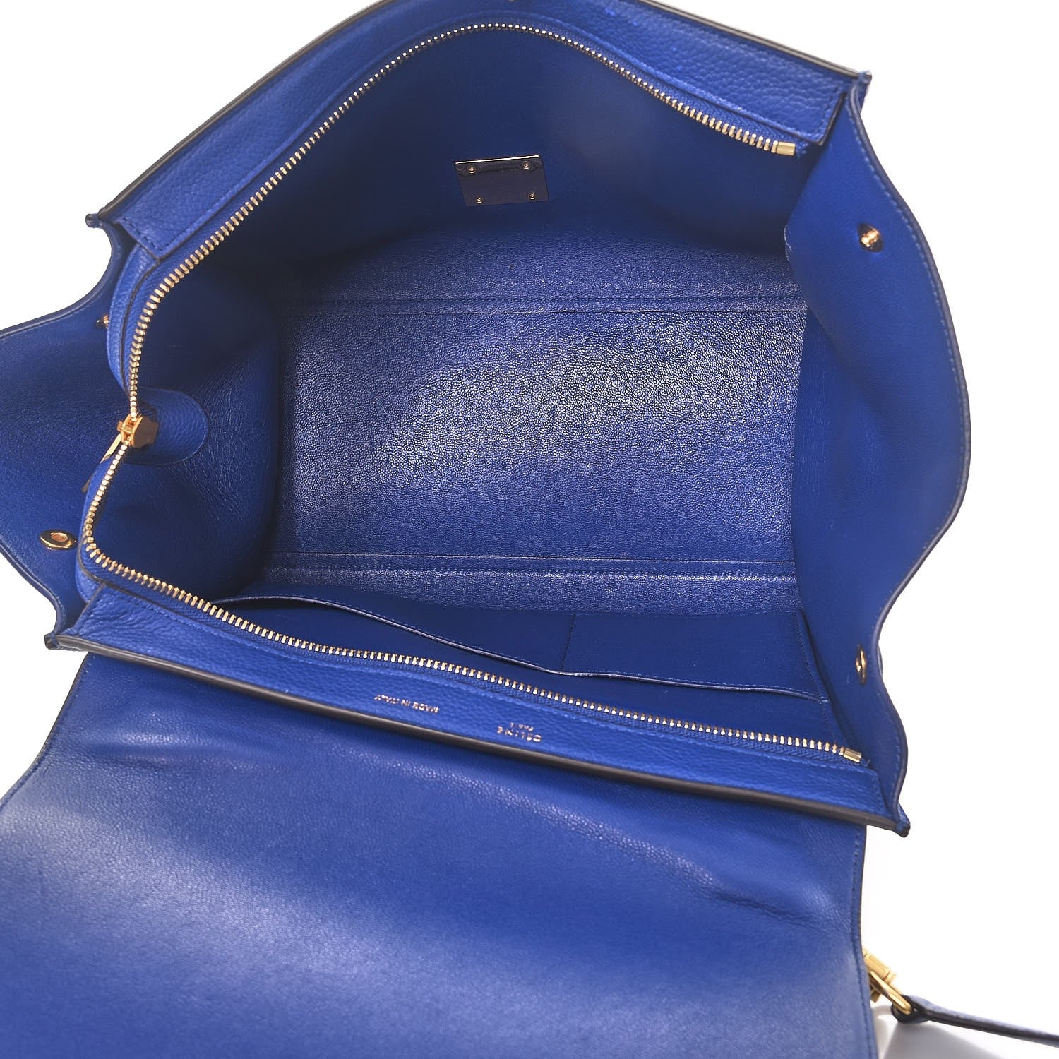 Celine Drummed Calfskin Suede Small Trapeze Indigo 6 of 8