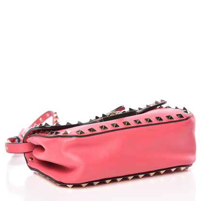 Valentino Garavani Vitello Mini Rockstud Flap Saddle Crossbody Bag Deep Rose 4 of 12