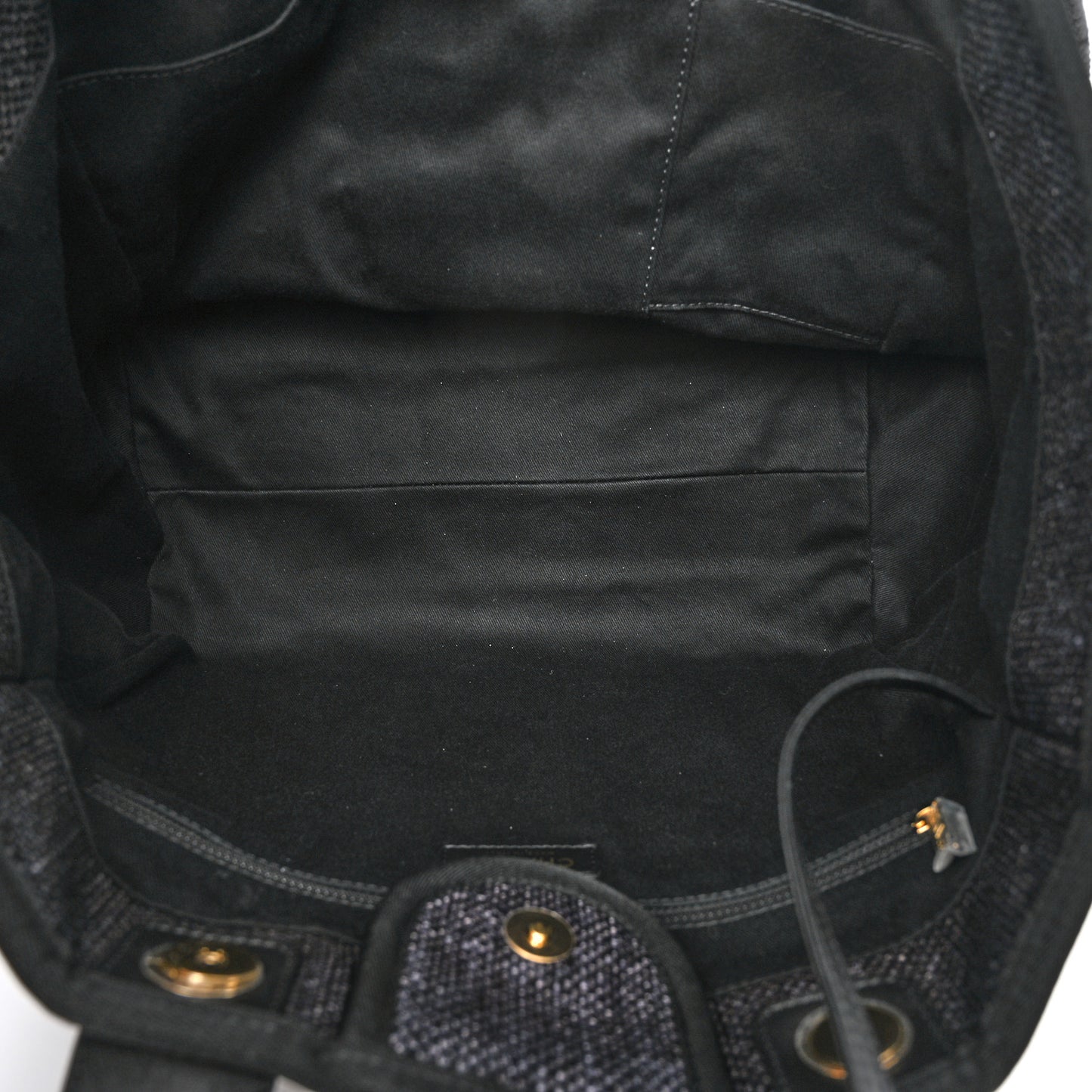 Woven Straw Raffia Medium Deauville Tote Black