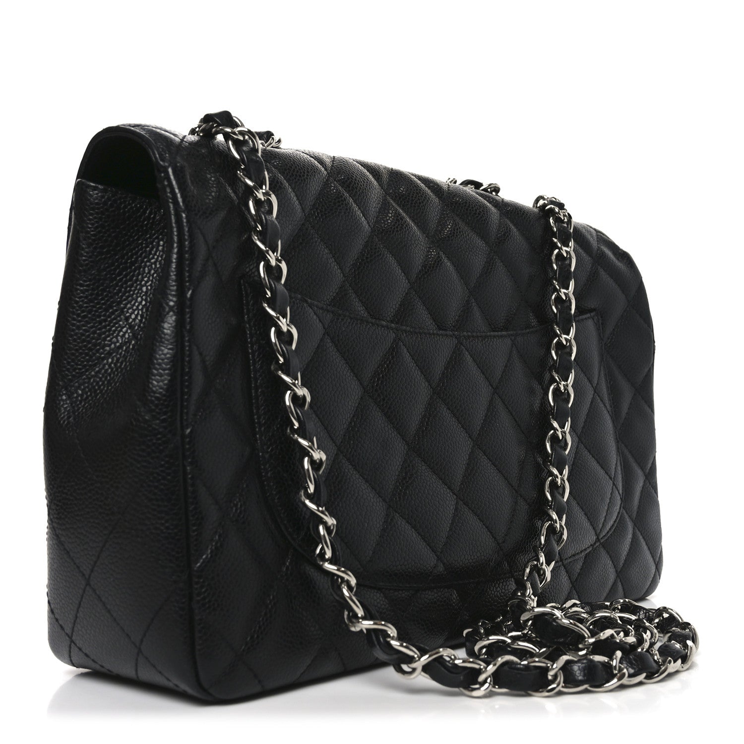 Chanel Caviar Quilted Jumbo Single Flap Black 3 of 10