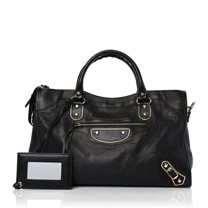 Balenciaga Chevre Gold Metallic Edge Hardware City Black 1 of 10
