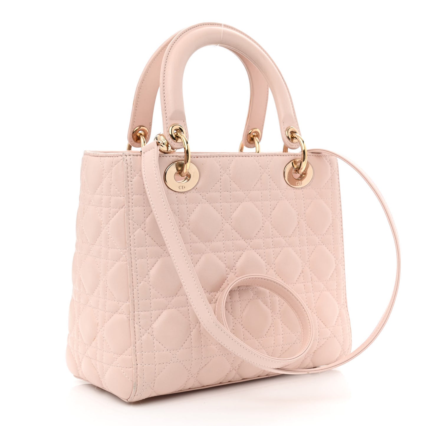 Lambskin Cannage Medium Lady Dior Light Pink